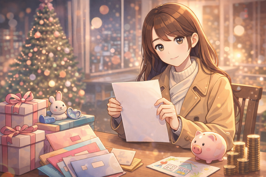 Anime-style illustration of a young Korean female artist with a calm and warm expression, standing under soft winter light in a peaceful city setting, symbolizing sincerity, consistency, and quiet influence.